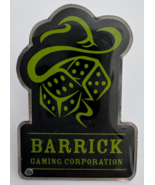 Vintage Green Black BARRICK Gaming Corporation Lapel Pin Pinback - $12.86