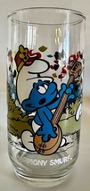 Hardees The Smurfs HARMONY SMURF Drinking Glass VTG 1983 Collectible for Fans! - £7.79 GBP