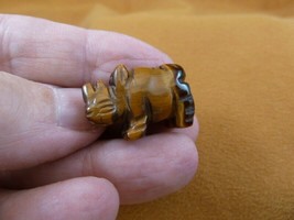 (Y-RHI-515) Tigereye RHINOCEROS I love little Rhino RHINOS gemstone FIGU... - $8.59