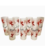 Vintage Frosted Libbey Stallions &amp; Stars 12oz Tall Glasses (Set of 7) - $56.43