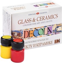 Decola Glass and Ceramics Paint Set 12 colors х 20 ml by Nevskaya Palitr... - £27.89 GBP