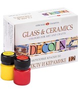 Decola Glass and Ceramics Paint Set 12 colors х 20 ml by Nevskaya Palitr... - £26.10 GBP