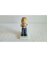 Vintage Ceramic Porcelain Figurine Little Boy Playfully Hiding an Ice Cr... - $110.17 MXN