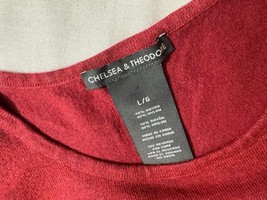 Chelsea & Theodore Women's Red Long Sleeve Pullover Blouse Top Size Large image 3