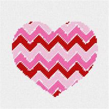Pepita Needlepoint Canvas: Heart Chevron, 7&quot; x 7&quot; - £39.87 GBP+