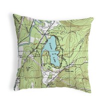 Betsy Drake Forest Lake, NH Nautical Map Noncorded Indoor Outdoor Pillow 18x18 - £43.51 GBP