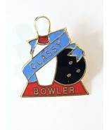 Classy Bowler Lapel Pin Bowling Vintage, 3/4&quot; Inch - $19.03
