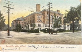Cambridge High School, Massachusetts, vintage postcard 1907 - $11.99