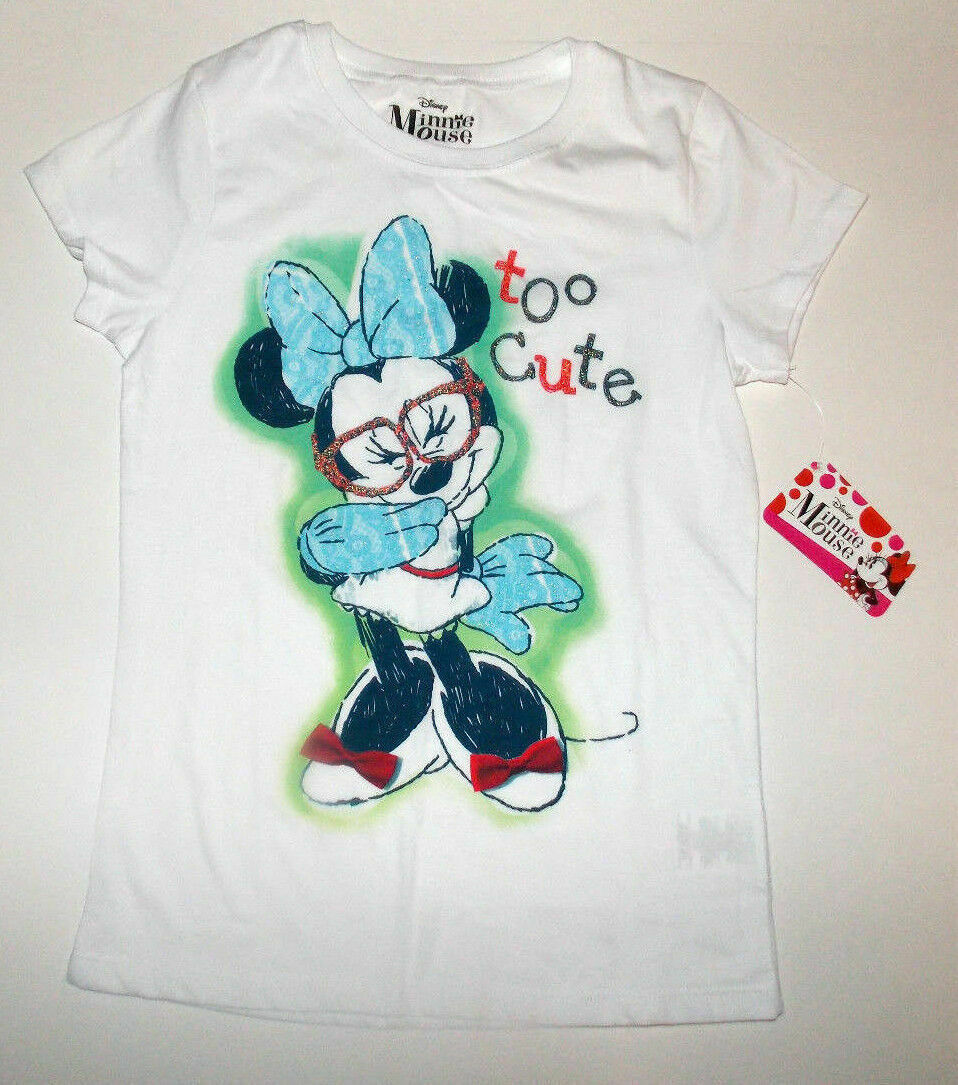 Disney Minnie Mouse girls t-shirt white L 10-12  (too Cute) NWT - £8.28 GBP
