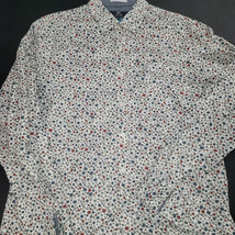 MBX Premium Goods Mens XL Long Sleeve Shirt Button Up White Floral Patte... - £9.28 GBP