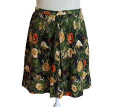 Jack BB Dakota Womens Green Floral A-Line Skirt Sz 10 Lined - £11.59 GBP