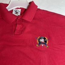 Mickey Mouse Golf  Embroidered Polo Shirt Red Made in the USA Mens Size Large - £14.81 GBP