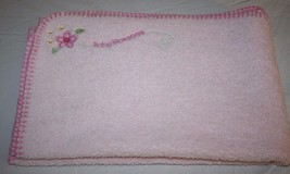NoJo Baby Blossoms Baby Girls Blanket Soft Plush Pink Flower Stitched Edge Trim - $18.39
