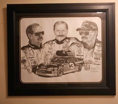 DALE EARNHARDT ROBERT STEPHEN SIMON NASCAR 28x24 LITHOGRAPH CAR #3 INTIM... - $147.51