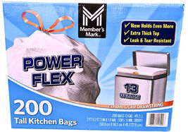 Member&#39;s Mark Power Flex 13-Gallon Tall Kitchen Trash Bags 200 Count - €34,08 EUR