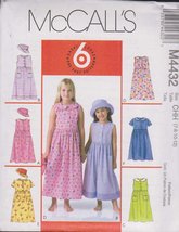 McCall&#39;s Patterns M4432 Children&#39;s/Girls&#39; Dresses and Hat, Size CHH (7-8... - $7.99