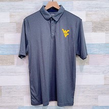 West Virginia University Mountaineers Tech Golf Polo Shirt Gray Mens Medium - £19.41 GBP