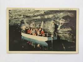  vintage POSTCARD unposted ✉️ UNDERGROUND BOATING NEAR DOCK Howe Caverns... - £1.83 GBP