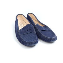 Tod&#39;s Blue Corduroy Penny Loafer Driving Shoe Women’s Size 38 Casual - $56.95