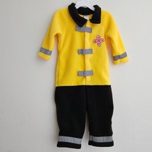 Old Navy Baby Fireman Costume 18-24 Months Yellow Black Fleece Reflective Strips - $14.80