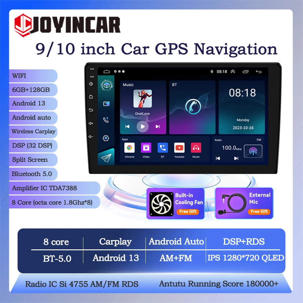 Joyincar 6G+128G 9&#39;&#39; 10&#39;&#39; Android 13 Car Radio Stereo GPS Multimedia Player 2Din - £73.28 GBP+