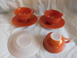 Vintage 3 sets Anchor Hocikng Burnt Orange Coffee Cups &amp; Saucers - £3.93 GBP