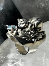 Cat Ring Carol Felley band Egyptian theme Size  5 Sterling Silver - £259.56 GBP