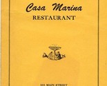 Casa Marina Restaurant Menu Main Street Niagara Falls New York 1950&#39;s - £38.10 GBP