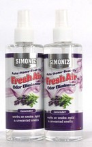 2 Ct Simoniz 8 Oz Fresh Air Odor Eliminator Lavender Spray For Unwanted Smells - £18.86 GBP