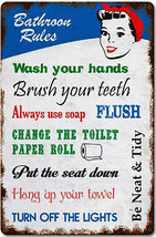 Bathroom Rules Vintage Metal Sign - £31.71 GBP