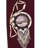 HUGE Native American Artisan Winter BUFFALO Dusty Purple Beaded Fringe N... - $324.95