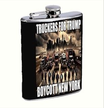 Truckers For Trump 2024 L2 8oz Stainless Steel Flask Drinking Whiskey Li... - £12.47 GBP