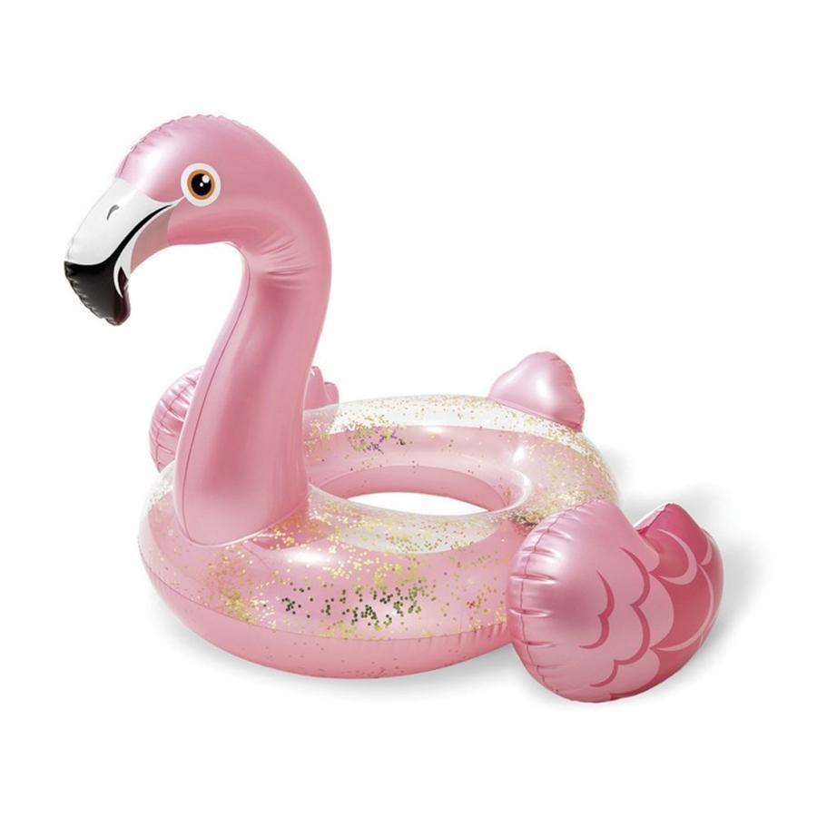 Intex - Large Inflatable Flamingo Shaped Float, 39 '' x 35 '', Glitter Pink - $29.97