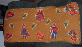 handmade, quilted appliqued Fall Autumn Harvest Halloween table runner 21 x 46 - £15.97 GBP