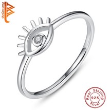 Genuine Pure 100% 925 Sterling Silver CZ eye Rings for Women Lady Shimmery Cryst - £9.03 GBP