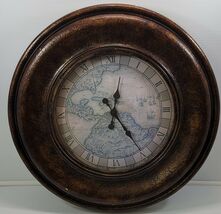*H) Large 26" Diameter Topography Map Battery Operated Resin Wall Clock - $29.69