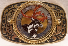 1983 Anchorage Fur Rondy Rendezvous Collector Belt Buckle/Caribou-Mint C... - £31.69 GBP