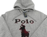 Polo Ralph Lauren Pony Graphic Fleece Hoodie Mens Size Large Gray NEW $168 - $84.95