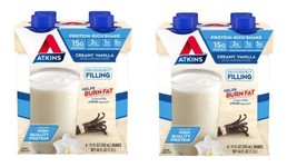 8 Bottles Atkins Gluten Free Protein-Rich Shake, Creamy/French Vanilla, - £17.99 GBP