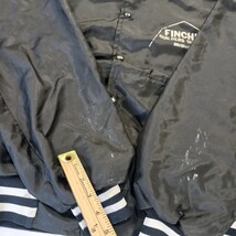 Vintage Hi-Style Athletic Wear FINCH'S BUILDER Men's XL Black Nylon Jacket Coat image 6
