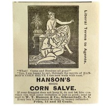 Hanson&#39;s Magic Corn Salve 1894 Advertisement Victorian Foot Medicine 4 ADBN1hh - $9.99