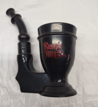 RUMPLE MINZE SCHNAPPS TOBACCO PIPE SHAPED SHOT GLASS BLACK PLASTIC VINTAGE - $7.91