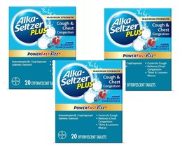 Alka-Seltzer Plus Max Strength Cough &amp; Chest Congestion 20 ct Exp 05/202... - £23.07 GBP