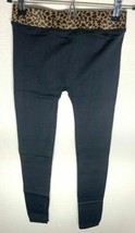 ShoSho Women&#39;s Black Stretchable Leggings W/Cheetah Waistband Design One Size - £7.12 GBP