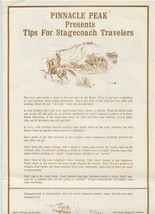 Pinnacle Peak Restaurant Presents Tips For Stagecoach Travelers  - £13.93 GBP