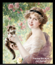 Precious Girl With Cat Journal: 8x10 Journal/Notebook/Diary 200 Ruled Pa... - $9.38
