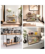 8 pcs Double-layer shelf, made of wood and iron, home storage function - $292.73 CAD