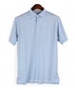 Peter Millar Featherweight Polo Shirt Mens Medium Blue White Birds Baker... - $37.15