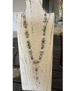 “Waterfall &amp;  Butterflies” Pearl, Crystal Silver Necklace/Earrings Made ... - £28.31 GBP
