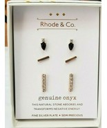 Kohl&#39;s Women&#39;s Silver Plate Genuine Semi Precious Stones 3 Pair Earrings... - $35.71 CAD